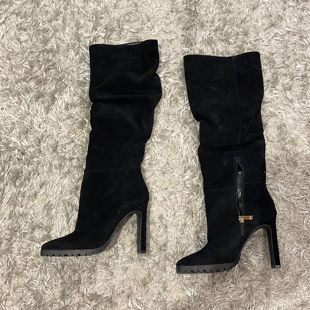 EUC SUEDE HIGH HEEL BOOTS